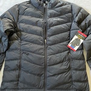 NEW with tags Womens Eddie Bauer Microlight Down Packable Jacket size XL Black